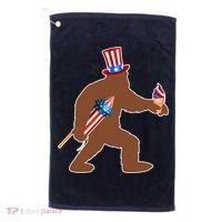 Patriotic Bigfoot Fireworks USA Golf Towel thumb 0