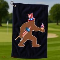 Patriotic Bigfoot Fireworks USA Golf Towel thumb 1