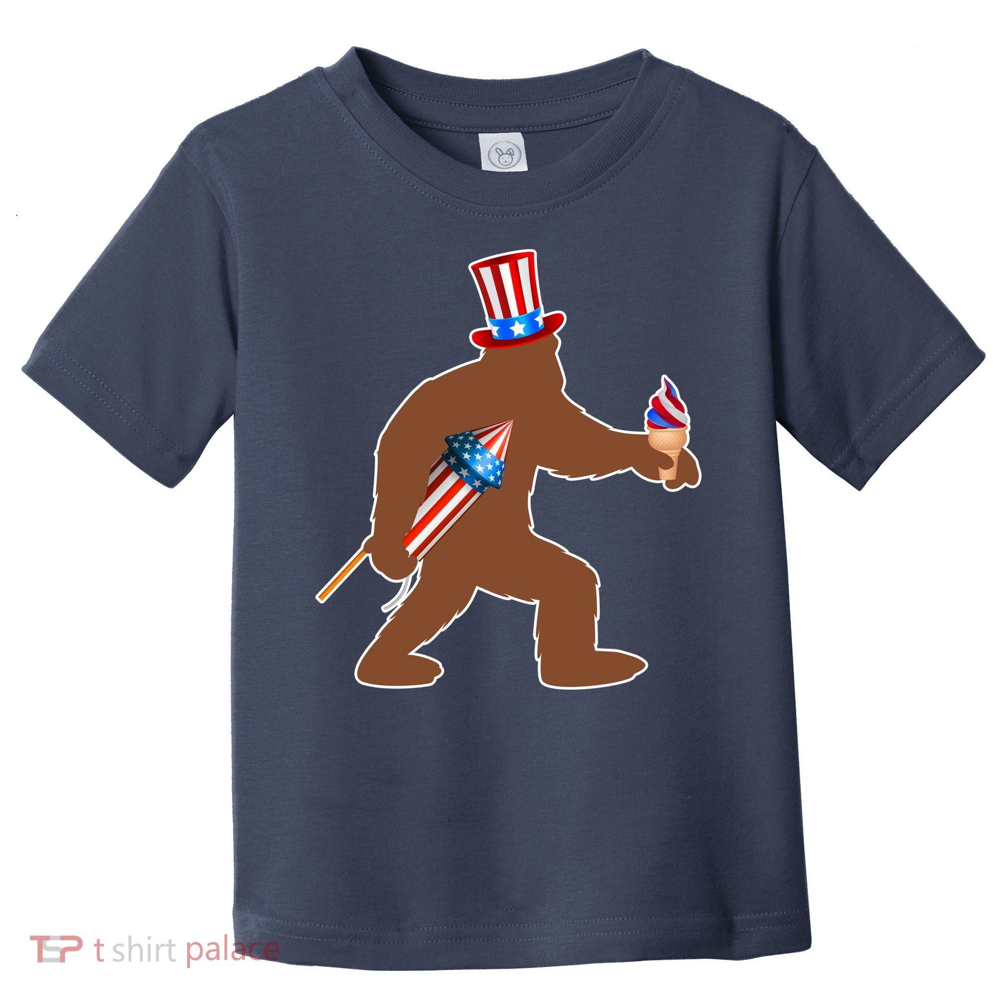 Patriotic Bigfoot Fireworks USA Toddler T-Shirt