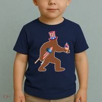 Patriotic Bigfoot Fireworks USA Toddler T-Shirt thumb 2
