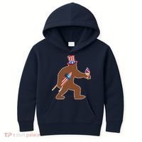 Patriotic Bigfoot Fireworks USA Kids Hoodie thumb 0