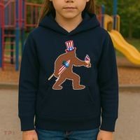 Patriotic Bigfoot Fireworks USA Kids Hoodie thumb 3