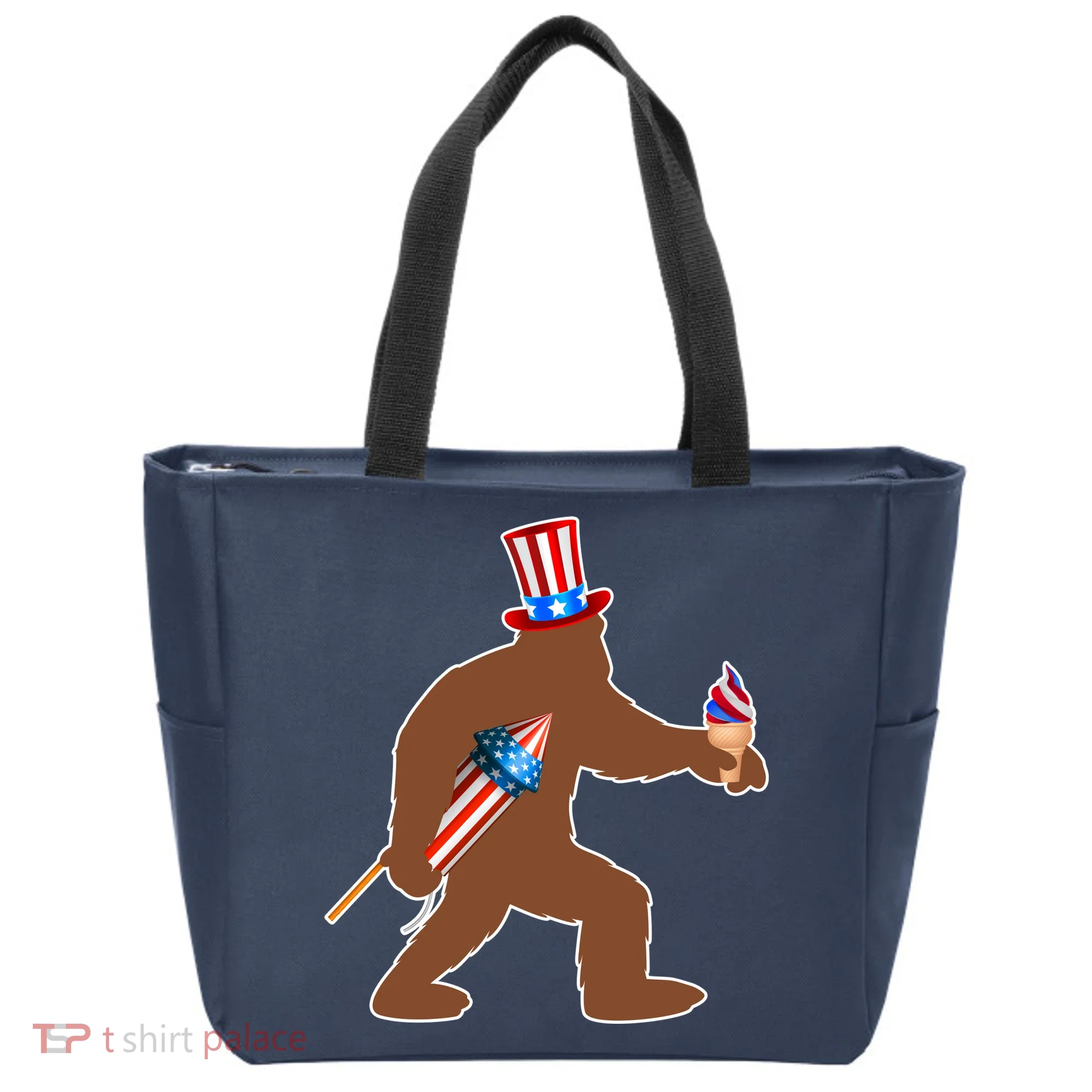 Patriotic Bigfoot Fireworks USA Tote Bag