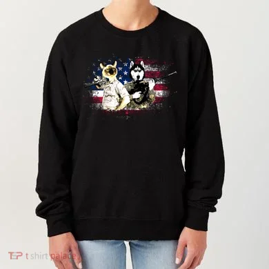 Patriotic Cat And Wolf Troops Women's Sweatshirt