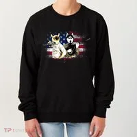 Patriotic Cat And Wolf Troops Women's Sweatshirt thumb 0