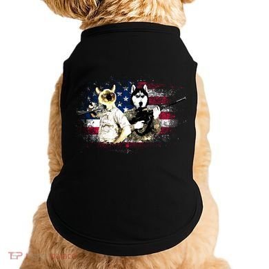 Patriotic Cat And Wolf Troops Doggie Tank