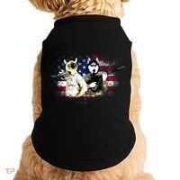Patriotic Cat And Wolf Troops Doggie Tank thumb 0