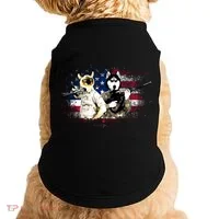Patriotic Cat And Wolf Troops Doggie Tank thumb 0