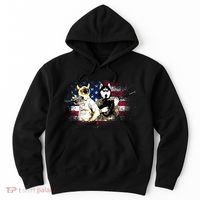 Patriotic Cat And Wolf Troops Hoodie thumb 0