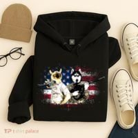 Patriotic Cat And Wolf Troops Hoodie thumb 4
