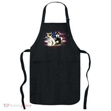 Patriotic Cat And Wolf Troops Apron