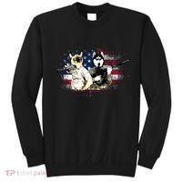 Patriotic Cat And Wolf Troops Sweatshirt thumb 0
