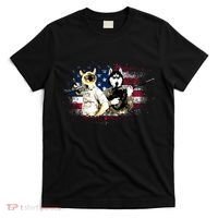 Patriotic Cat And Wolf Troops T-Shirt thumb 0