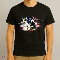 Patriotic Cat And Wolf Troops T-Shirt thumb 3