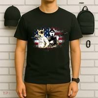 Patriotic Cat And Wolf Troops T-Shirt thumb 6