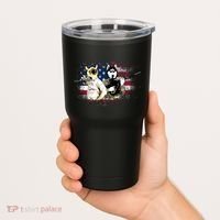 Patriotic Cat And Wolf Troops Tumbler thumb 2