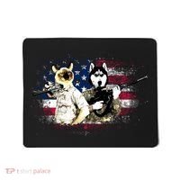 Patriotic Cat And Wolf Troops Mousepad thumb 0
