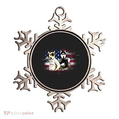 Patriotic Cat And Wolf Troops Ornament
