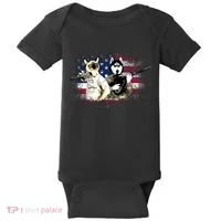 Patriotic Cat And Wolf Troops Baby Bodysuit thumb 0