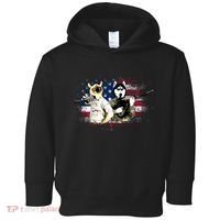 Patriotic Cat And Wolf Troops Toddler Hoodie thumb 0
