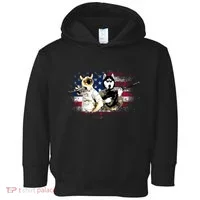 Patriotic Cat And Wolf Troops Toddler Hoodie thumb 0