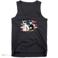 Patriotic Cat And Wolf Troops Tank Top thumb 0