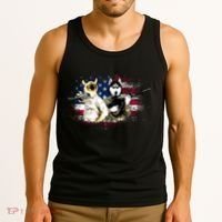 Patriotic Cat And Wolf Troops Tank Top thumb 3