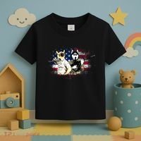 Patriotic Cat And Wolf Troops Toddler T-Shirt thumb 3