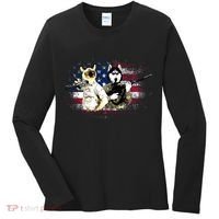 Patriotic Cat And Wolf Troops Women's Long Sleeve Shirt thumb 0