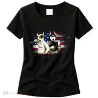 Patriotic Cat And Wolf Troops Women's T-Shirt thumb 0