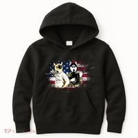 Patriotic Cat And Wolf Troops Kids Hoodie thumb 0
