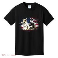 Patriotic Cat And Wolf Troops Kids T-Shirt thumb 0