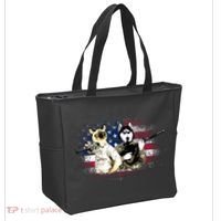 Patriotic Cat And Wolf Troops Tote Bag thumb 2
