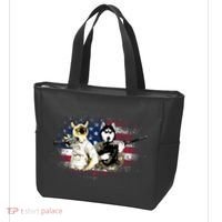 Patriotic Cat And Wolf Troops Tote Bag thumb 3