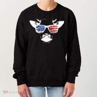 Patriotic Cow USA Flag Sunglasses Women's Sweatshirt thumb 0