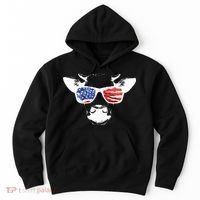 Patriotic Cow USA Flag Sunglasses Hoodie thumb 0