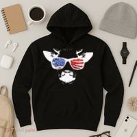Patriotic Cow USA Flag Sunglasses Hoodie thumb 3
