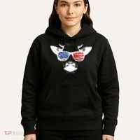 Patriotic Cow USA Flag Sunglasses Hoodie thumb 5