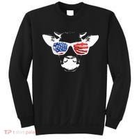 Patriotic Cow USA Flag Sunglasses Sweatshirt thumb 0
