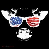 Patriotic Cow USA Flag Sunglasses Sweatshirt thumb 3