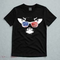 Patriotic Cow USA Flag Sunglasses T-Shirt thumb 5