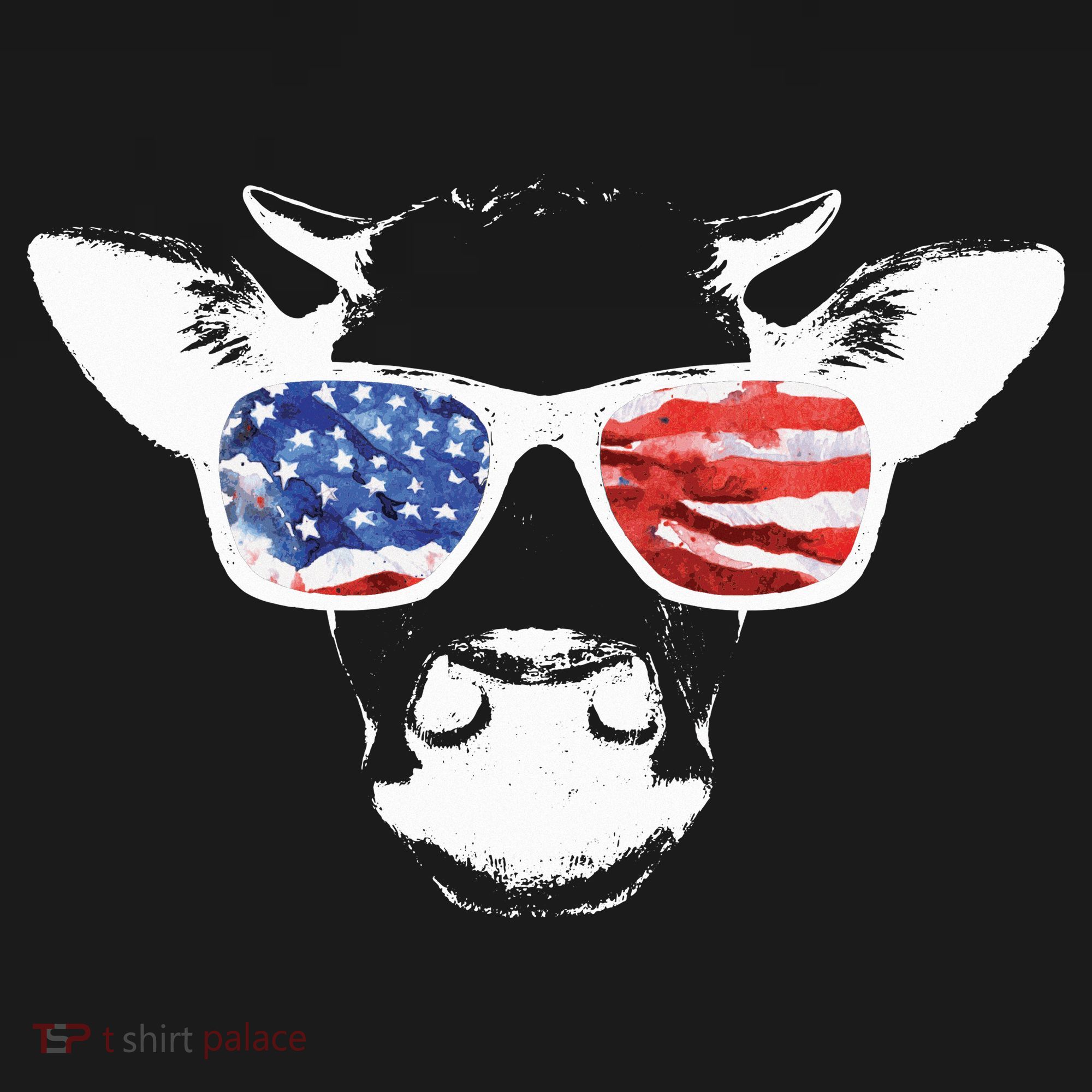 Patriotic Cow USA Flag Sunglasses Backpack