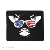 Patriotic Cow USA Flag Sunglasses Mousepad thumb 0