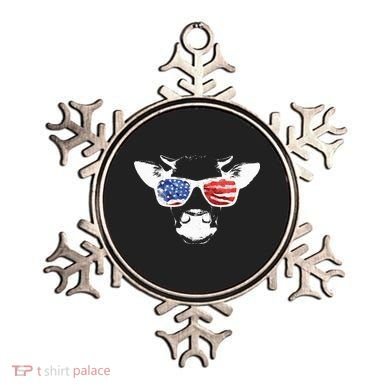 Patriotic Cow USA Flag Sunglasses Ornament