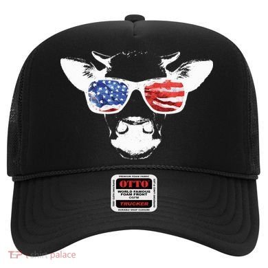 Patriotic Cow USA Flag Sunglasses Hat