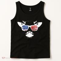 Patriotic Cow USA Flag Sunglasses Tank Top thumb 2