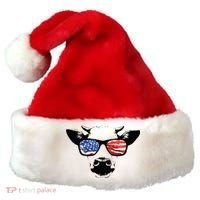 Patriotic Cow USA Flag Sunglasses Santa Hat thumb 0
