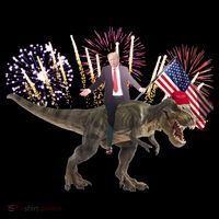 Patriotic Donald Trump On A Dinosaur Backpack thumb 2