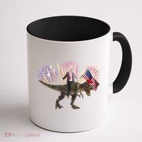 Patriotic Donald Trump On A Dinosaur Coffee Mug thumb 1