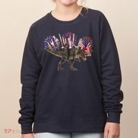 Patriotic Donald Trump On A Dinosaur Women's Sweatshirt thumb 0